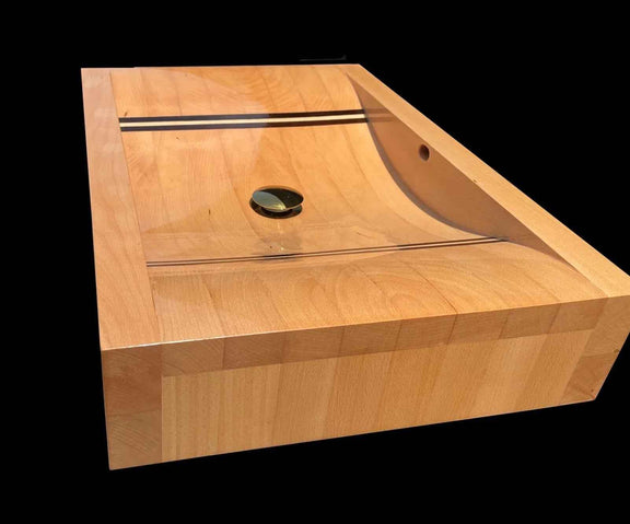 OKTAQUA Handcrafted Wooden Bathroom Sink (Model 001)