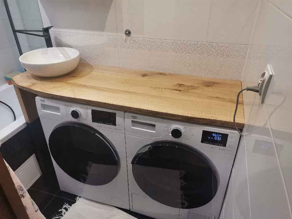 Solid Oak Washbasin Top Handmade Wooden Bathroom Countertop