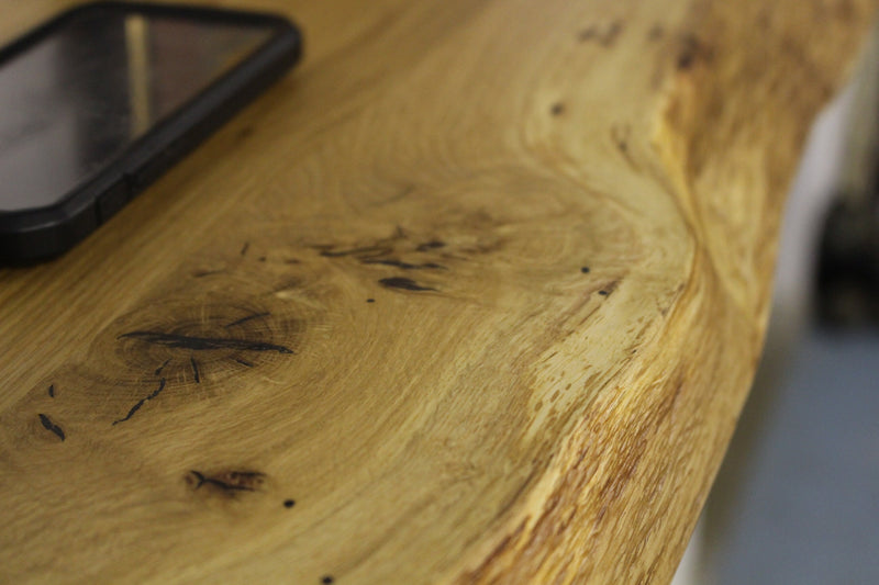 Oak Wood Floating Shelves – Modern Rustic Wall Display with Live Edge