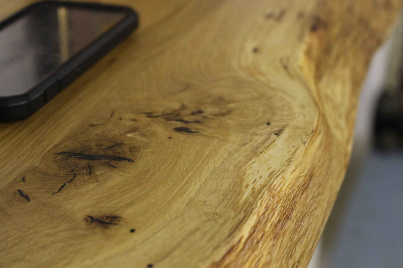 Oak Wood Floating Shelves – Modern Rustic Wall Display with Live or Straight Edge