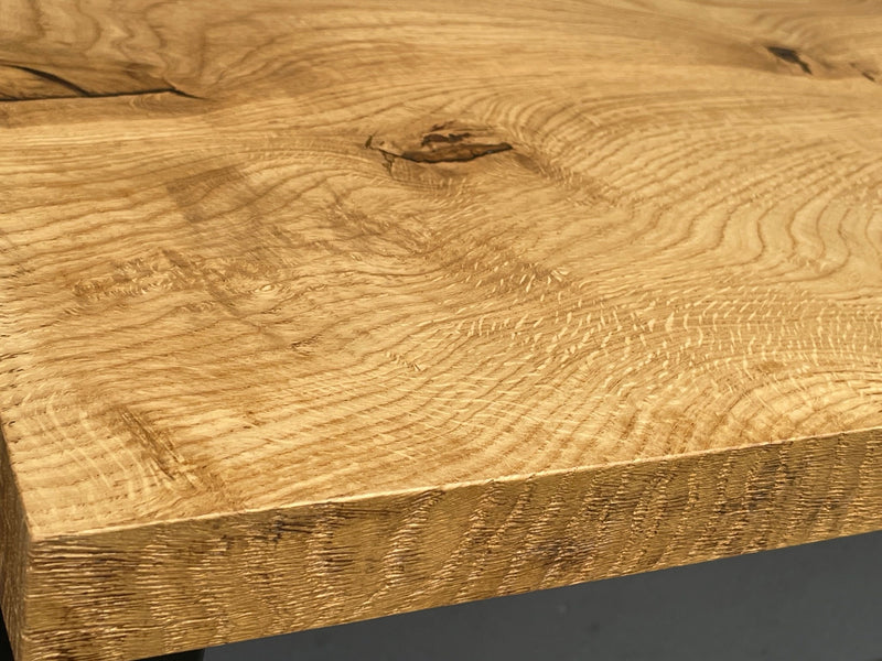 Premium oak bathroom top with smooth finish and robust 4cm thickness, ideal for washbasin installation