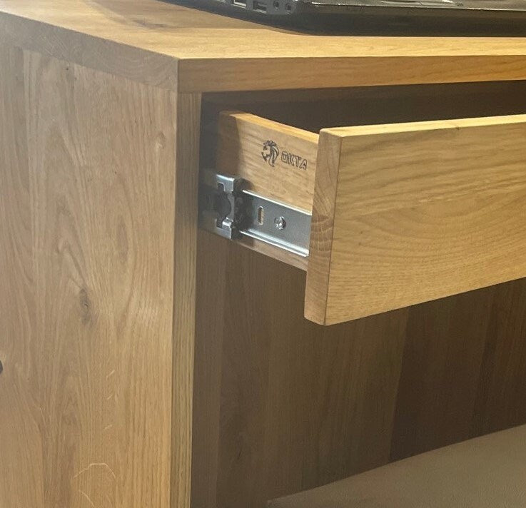 Small oak vanity table with drawer – perfect for bedrooms, dressing rooms or compact studios