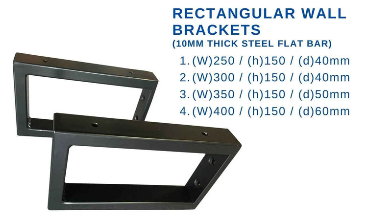 Heavy Duty Metal Rectangular Shelf Brackets for Washbasin Tops and Shelves