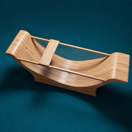 OKTAQUA Luxury Wooden Bathtub with Tempered Glass Side | 280 cm Statement Spa Bath
