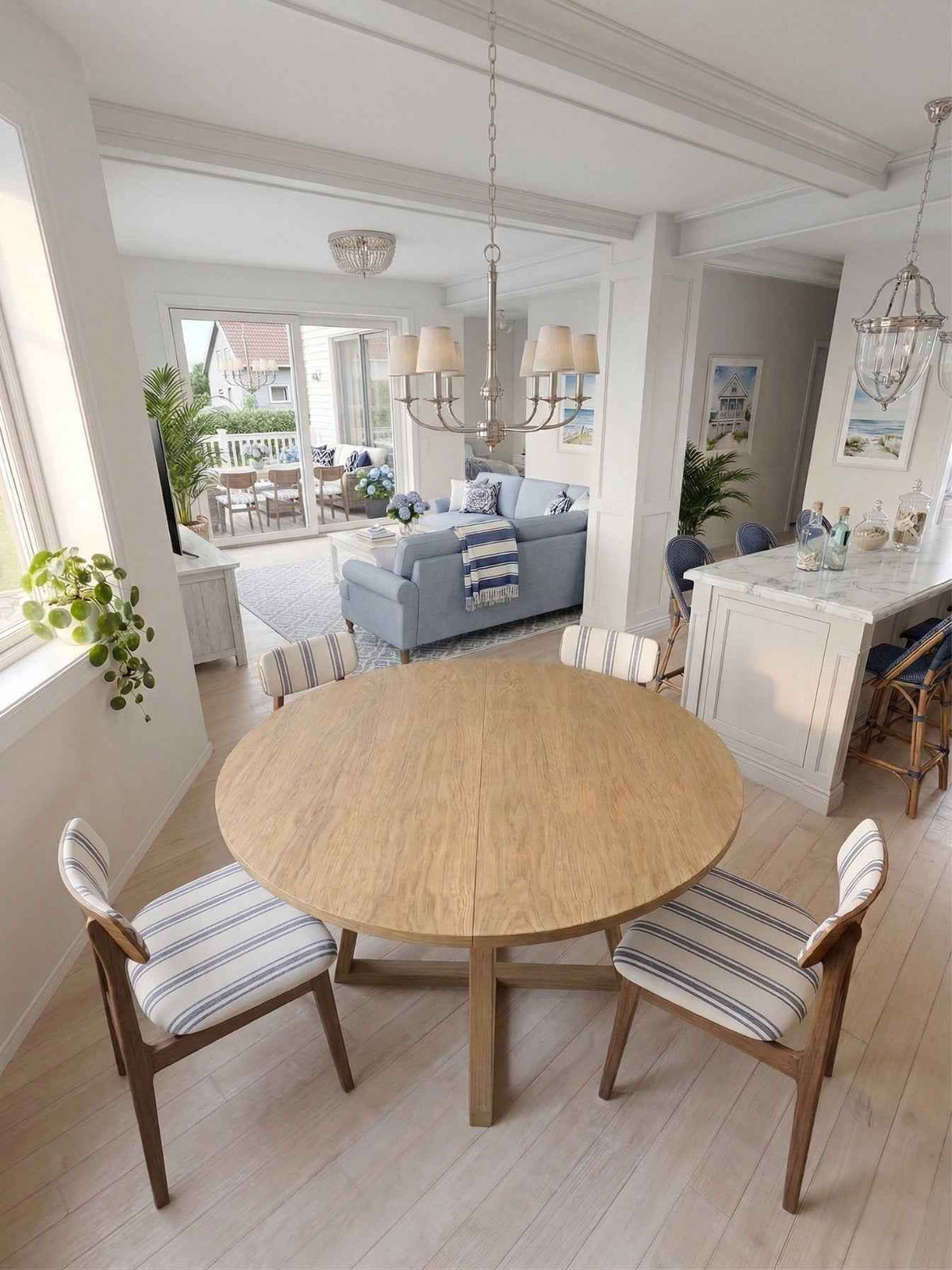 Round Wooden Dining Table with Spider Legs - Solid Oak by Oktawood