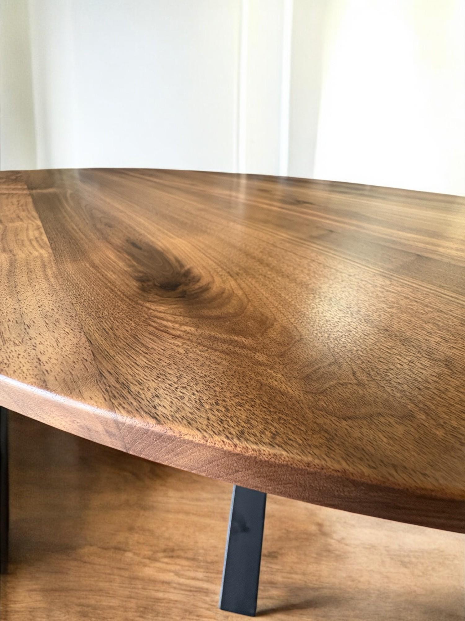 American Walnut Expandable Round Dining Table Surface