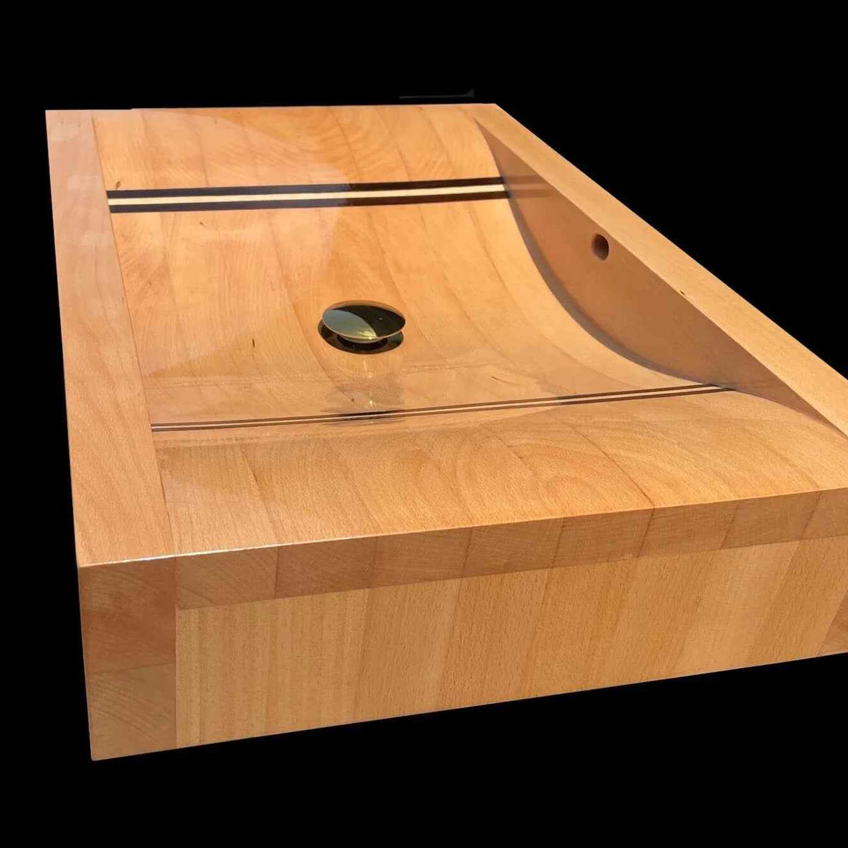 OKTAQUA Handcrafted Wooden Bathroom Sink (Model 001)