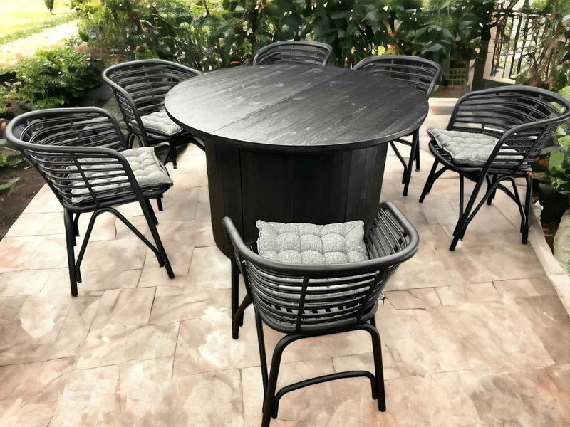 Expandable Wooden Patio Table with Weather-Resistant Finish