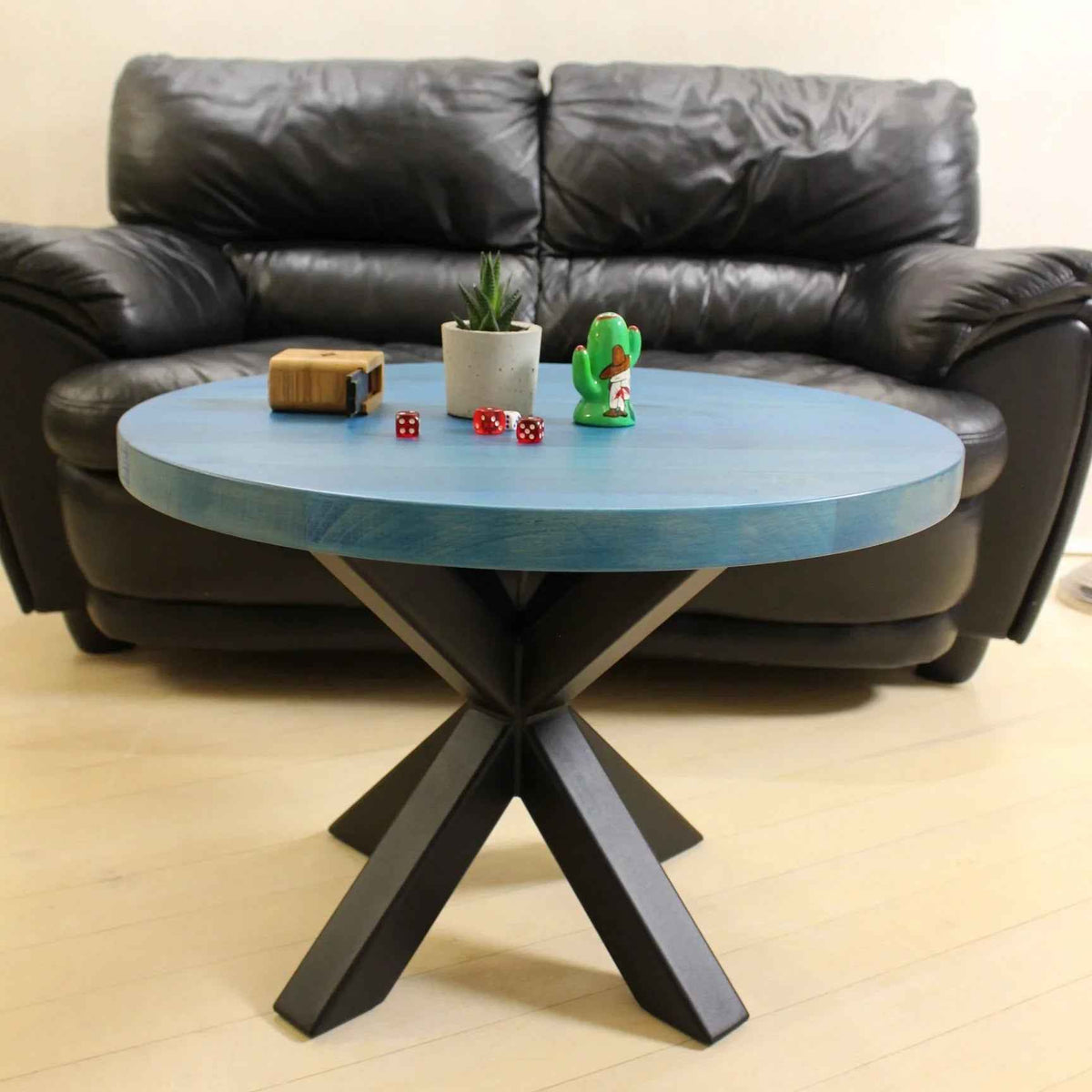 Designer Round Coffee Table with Choice of Wood, Color, and Base