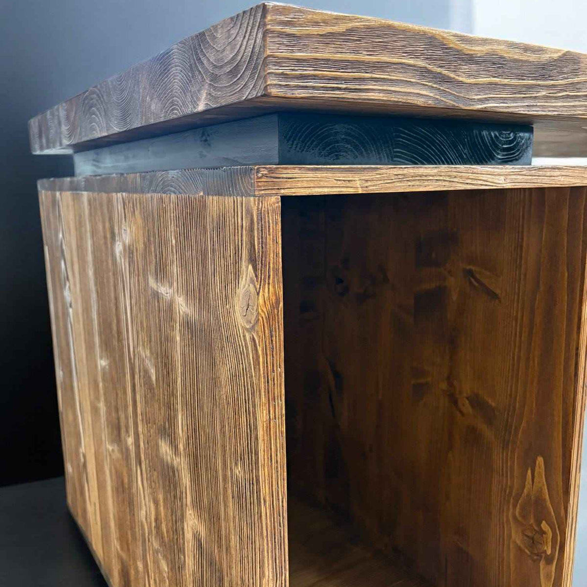 Modern Solid Wood Office Desk Custom Industrial Workstation with Storage