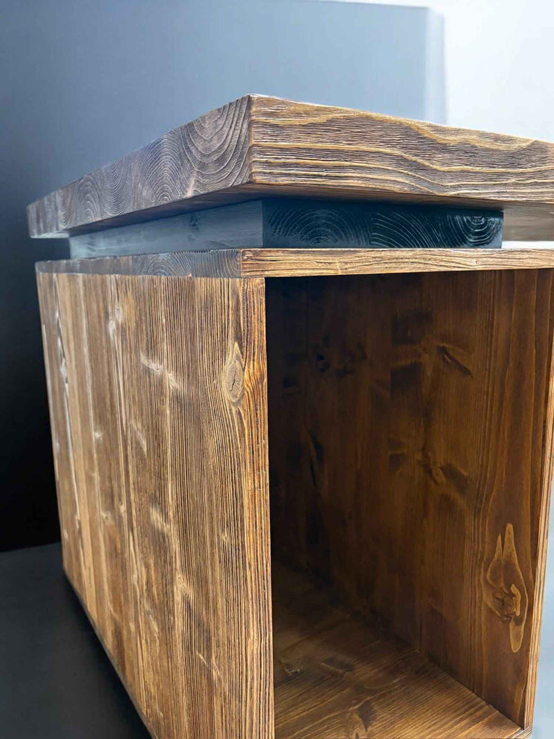 Modern Solid Wood Office Desk Custom Industrial Workstation with Storage