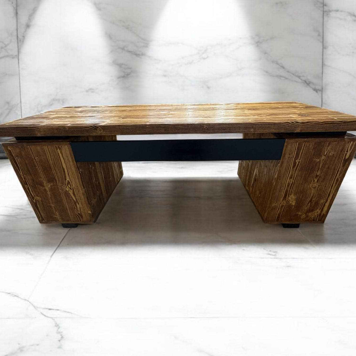 Modern Solid Wood Office Desk Custom Industrial Workstation with Storage