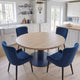 Pedestal Expandable Round Oak Dining Table with Metal Base