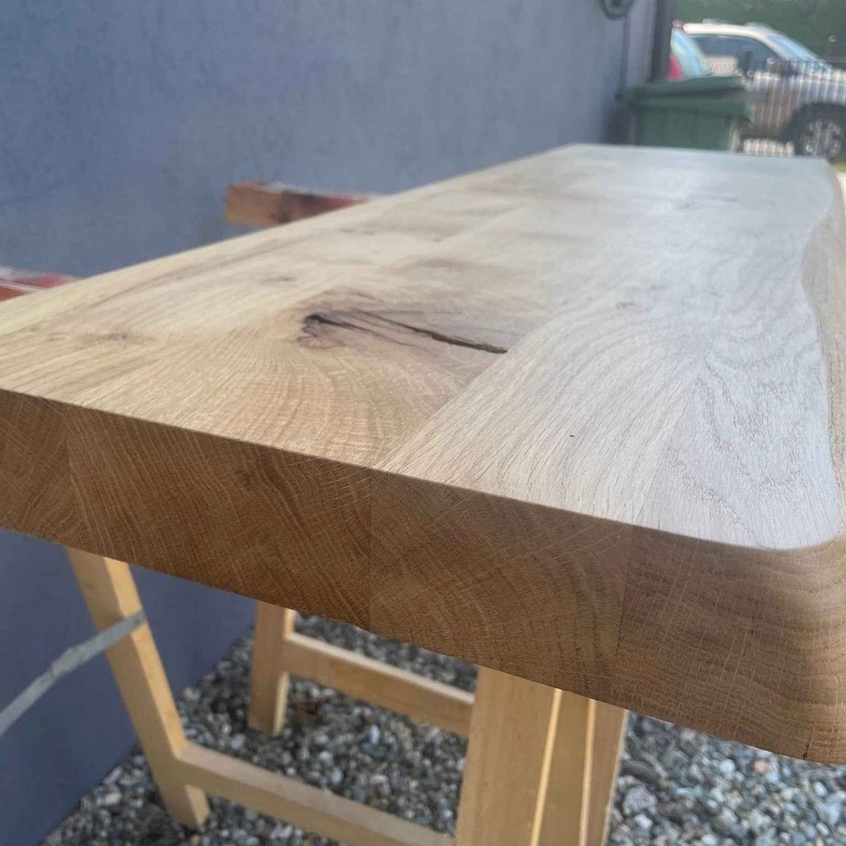 Oak Wood Floating Shelves – Modern Rustic Wall Display with Live or Straight Edge