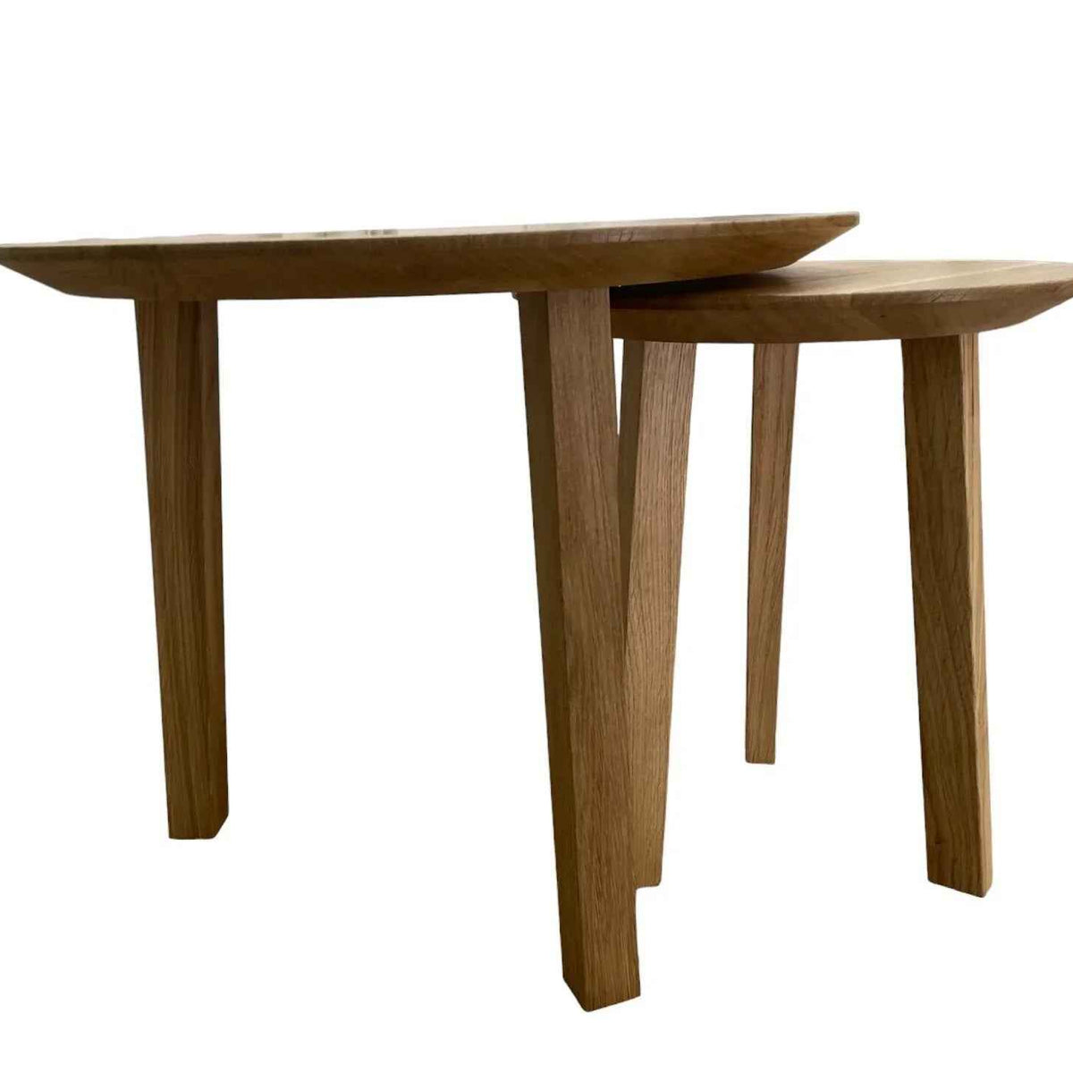 Modern Nesting Oak Coffee Table Set