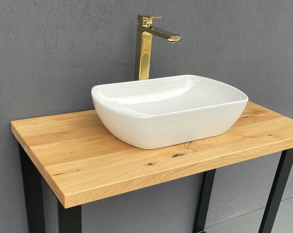 Wooden Bathroom Worktop Oak, Handmade Washbasin Top