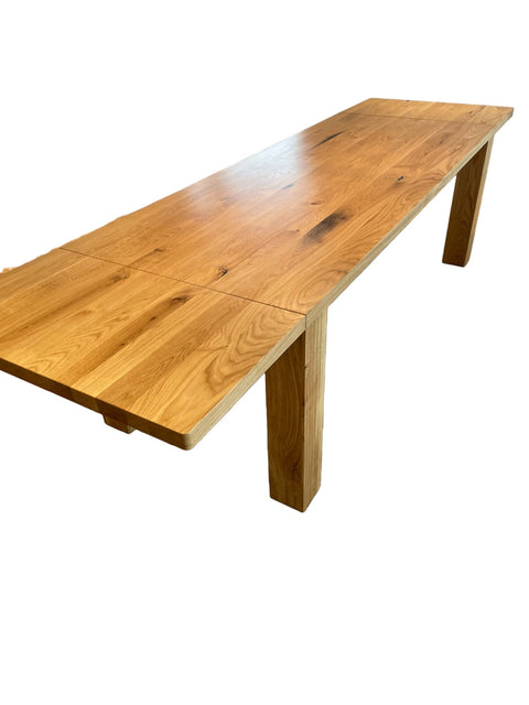 Mammoth Oak Extendable Dining Table with Black Resin Inlays