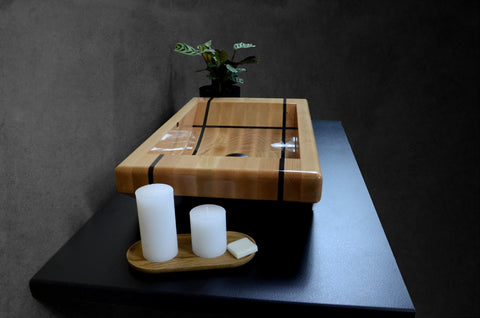 OKTAQUA Large Handcrafted Wooden Bathroom Sink (Model 002)