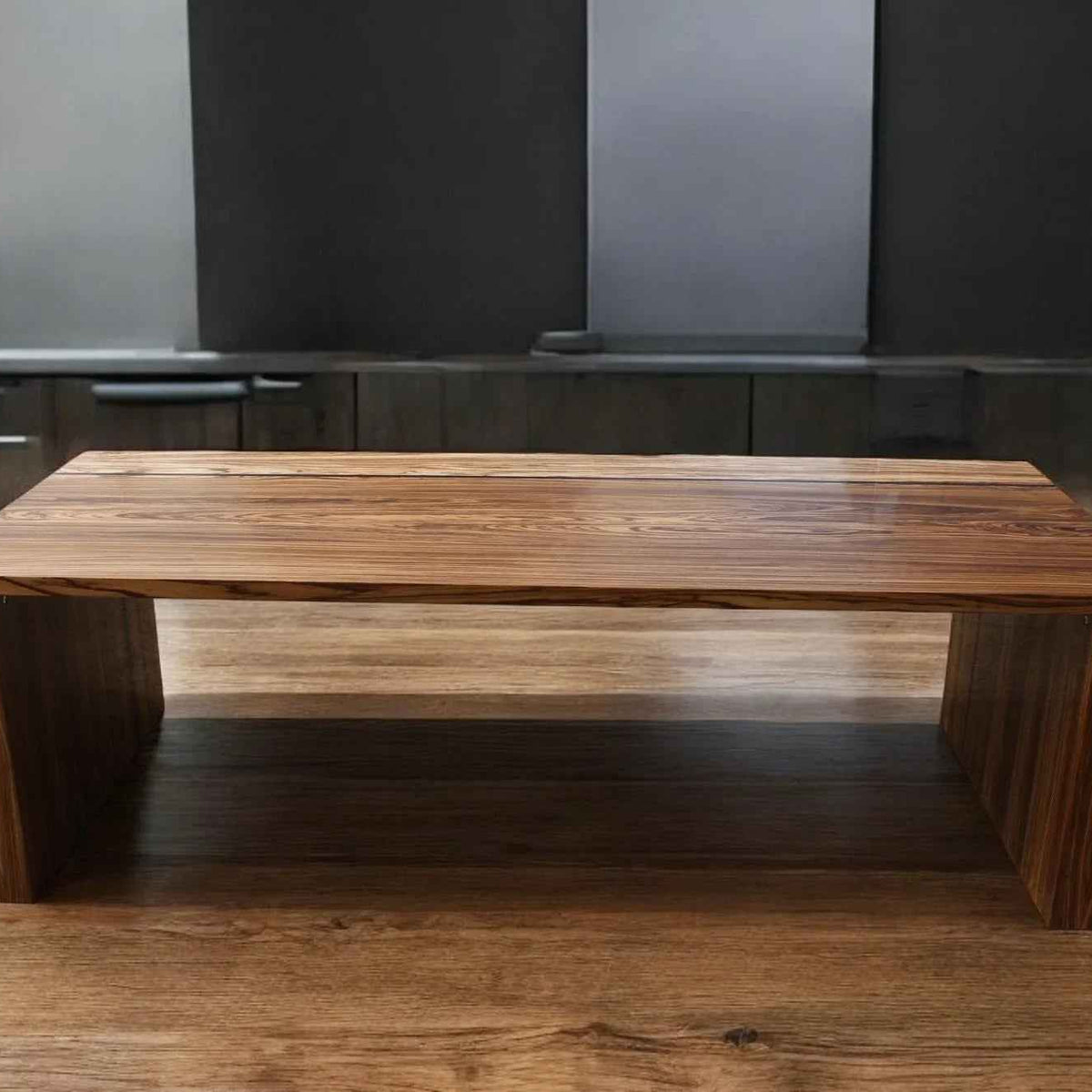 Modern Rectangular Zebrano & Wenge Boardroom Table Custom Office Desk