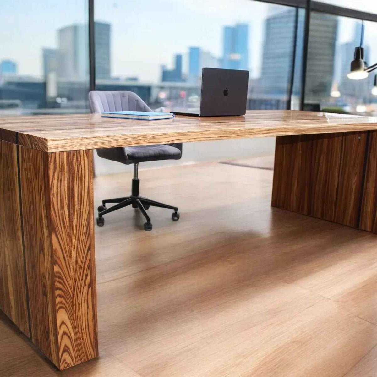 Modern Rectangular Zebrano & Wenge Boardroom Table Custom Office Desk