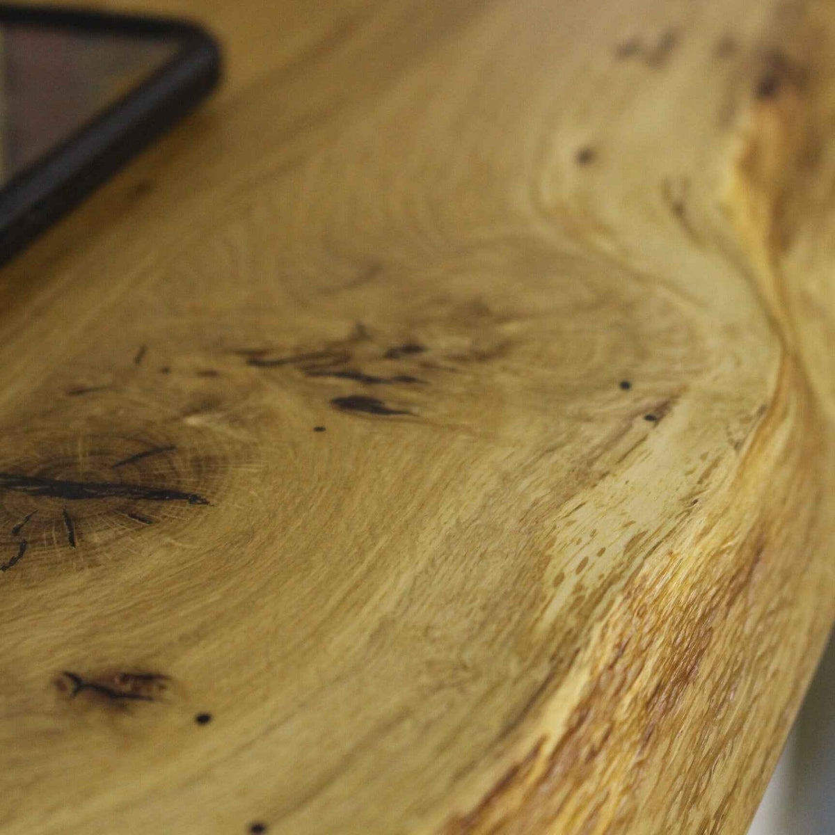 Oak Wood Floating Shelves – Modern Rustic Wall Display with Live or Straight Edge