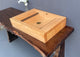 Handmade oak wood sink with decorative wenge stripes, premium wooden washbasin for designer bathrooms