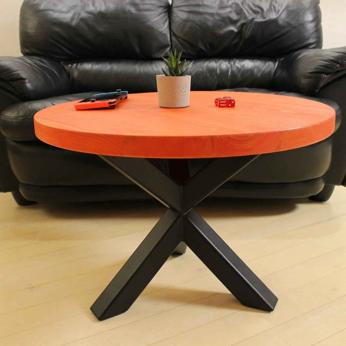 Designer Round Coffee Table with Choice of Wood, Color, and Base