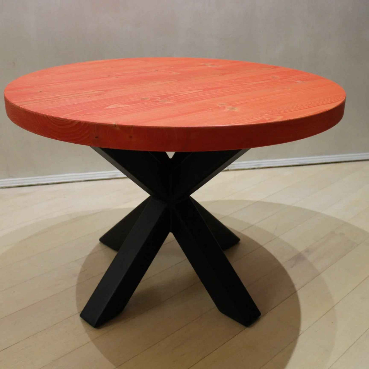 Designer Round Coffee Table with Choice of Wood, Color, and Base