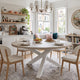 Handcrafted Solid Oak Round Dining Table with X-Frame Base