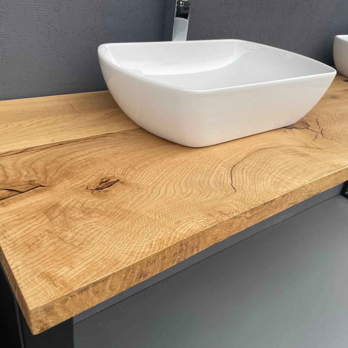 Solid Oak Washbasin Top Handmade Wooden Bathroom Countertop