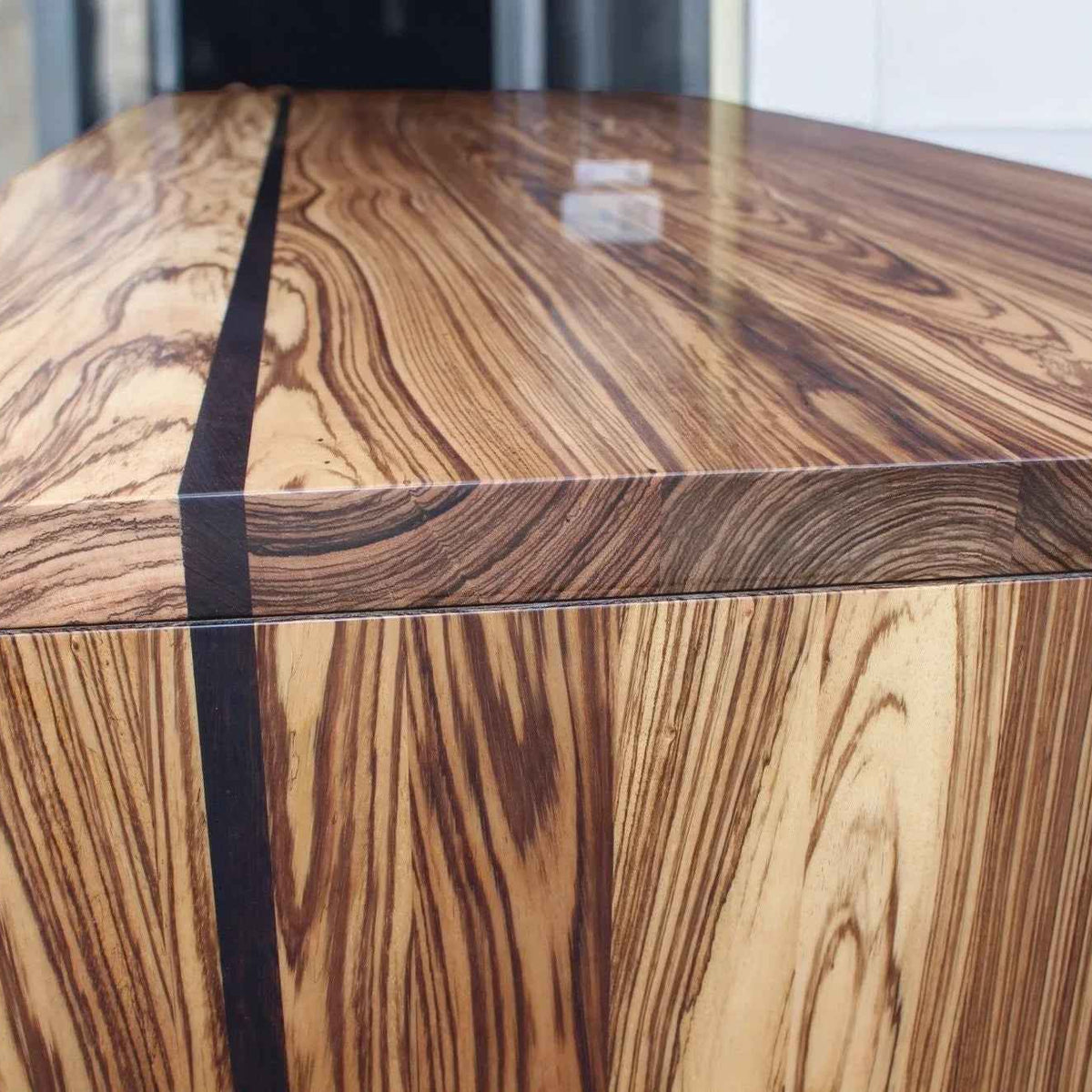 Modern Rectangular Zebrano & Wenge Boardroom Table Custom Office Desk