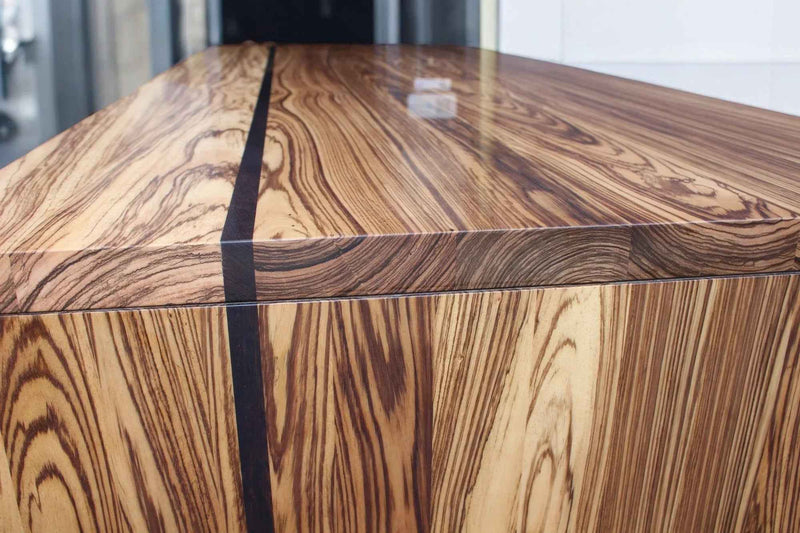 Modern Rectangular Zebrano & Wenge Boardroom Table Custom Office Desk