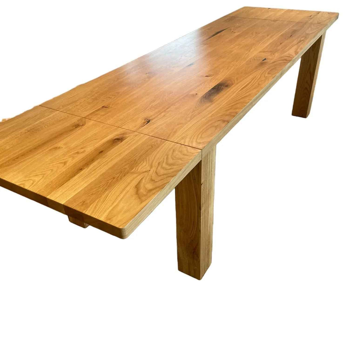 Mammoth Oak Extendable Dining Table with Black Resin Inlays