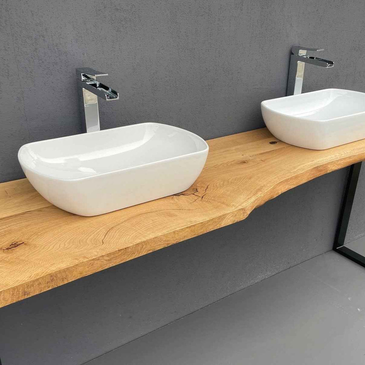 Solid Oak Washbasin Top Handmade Wooden Bathroom Countertop